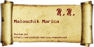 Maloschik Marica névjegykártya
